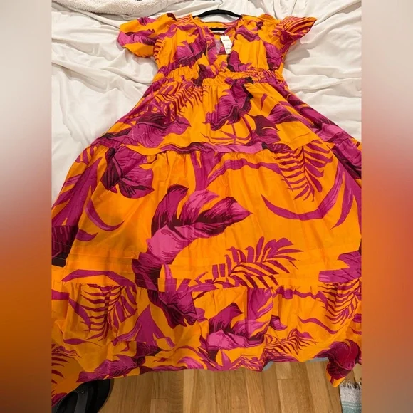 NWT Anthropologie Maeve Somerset Tropical Maxi Dress Medium - Picture 2 of 6